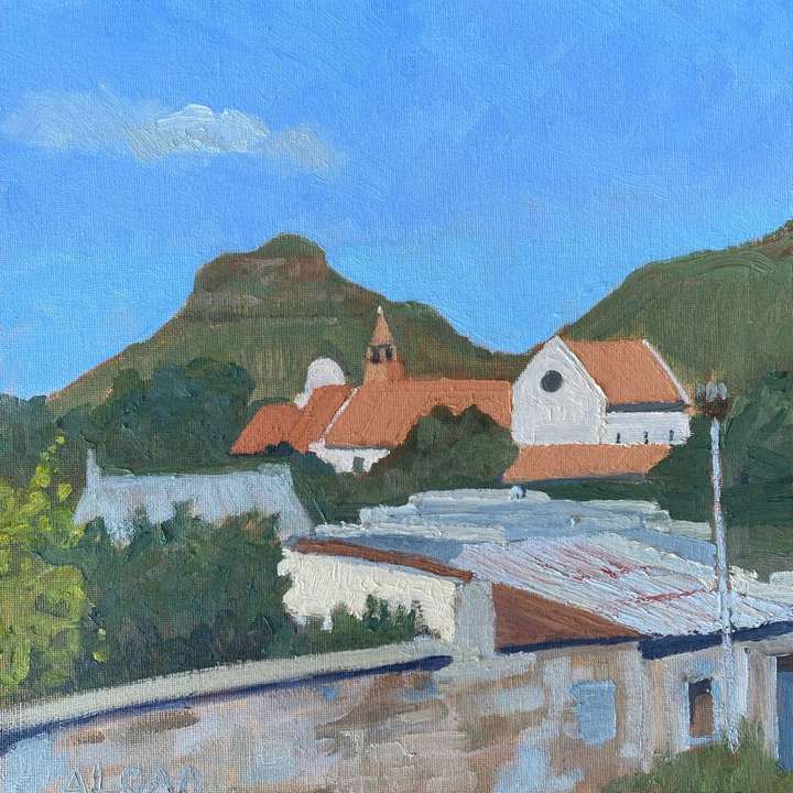 © 2025 Tracy Algar - Spandau Kop & Graaff-Reinet from Hope Str. - original oil painting