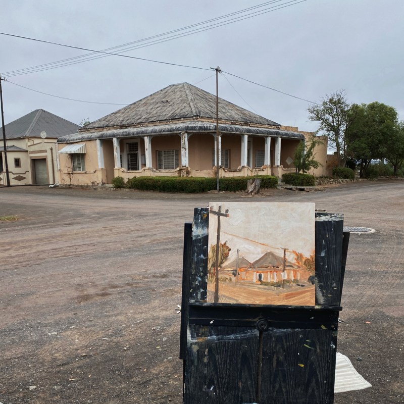 Plein air painting in Aberdeen - Tracy Algar - Karoo artist