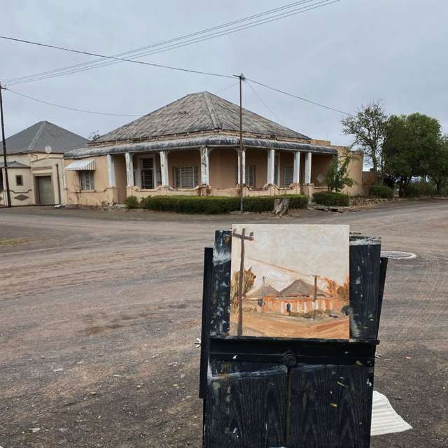 Plein air painting in Aberdeen - Tracy Algar - Karoo artist