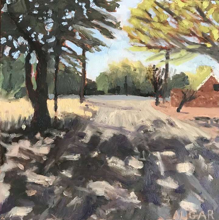 © 2024 Tracy Algar - original oil painting of Leeb Street, Adendorp - Karoo landscape