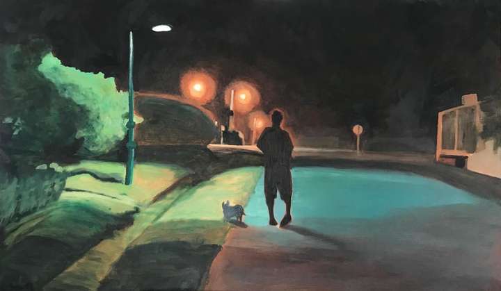 © 2025 Tracy Algar - Night Walk, Stanford - original oil painting on canvas